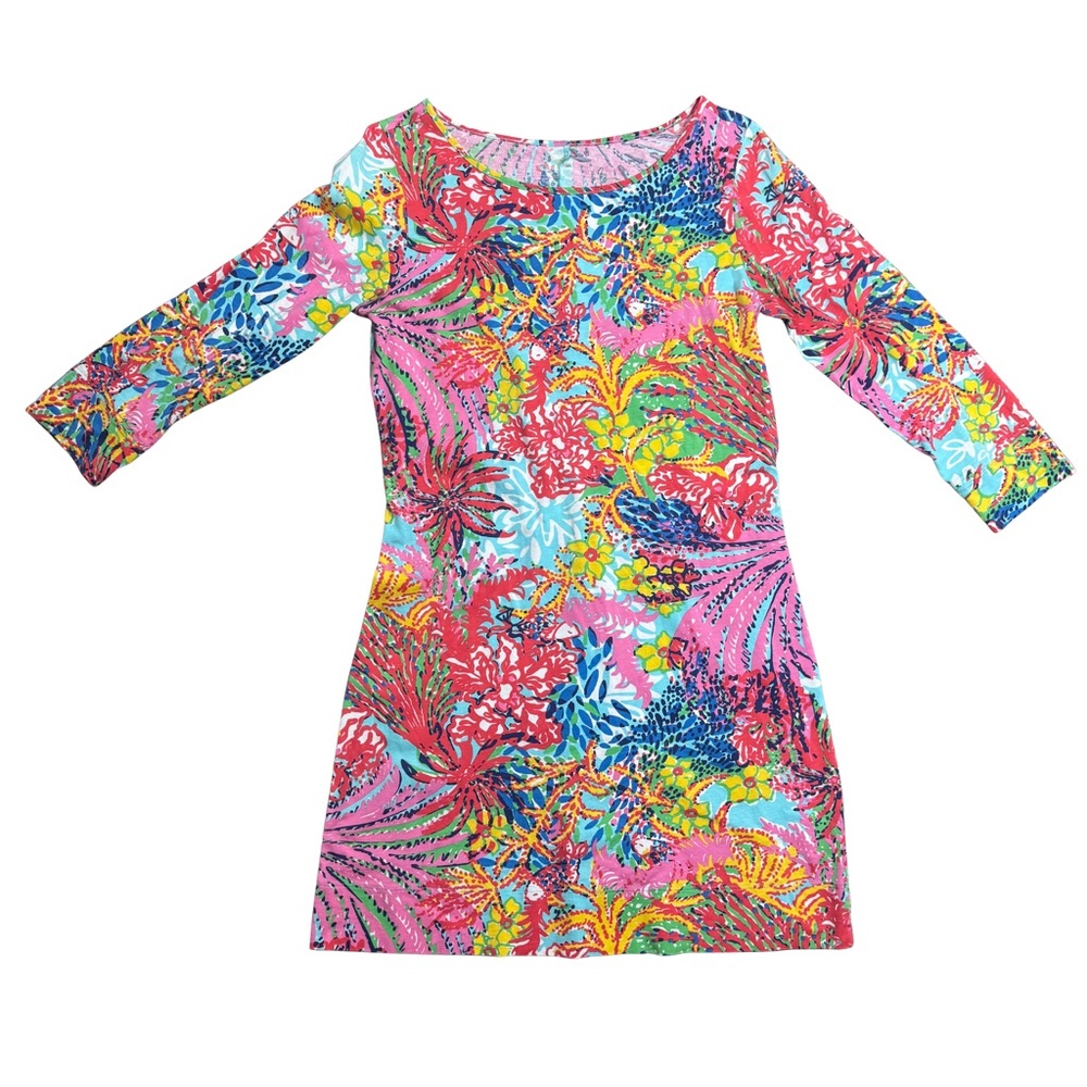 Lilly Pulitzer MEDIUM Pima Cotton Marlowe Dress Fishing for Compliments Bateau - Picture 7 of 7